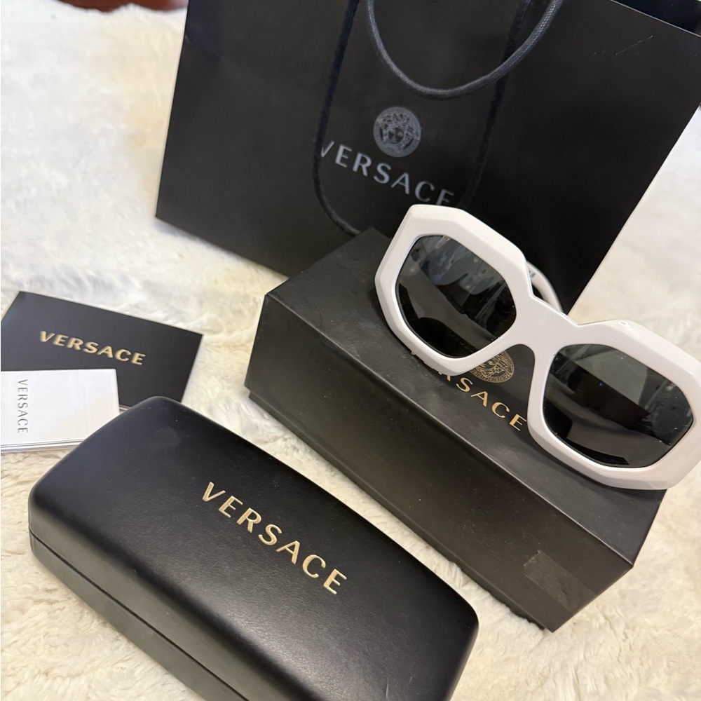 Versace White Retro-Inspired Sunglasses